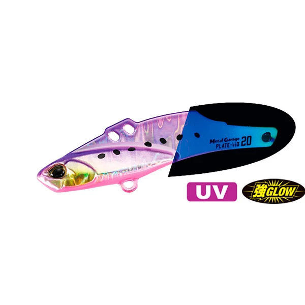 Topp 10 🛒 Produkter DUO Metal Garage Plate-Vib Tachiou Limited 20g – UV Purple Sardine Glow Tail 👏