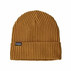 Kupong ⭐ Herre Patagonia Fishermans Rolled Beanie (Buckwheat Gold) 👍